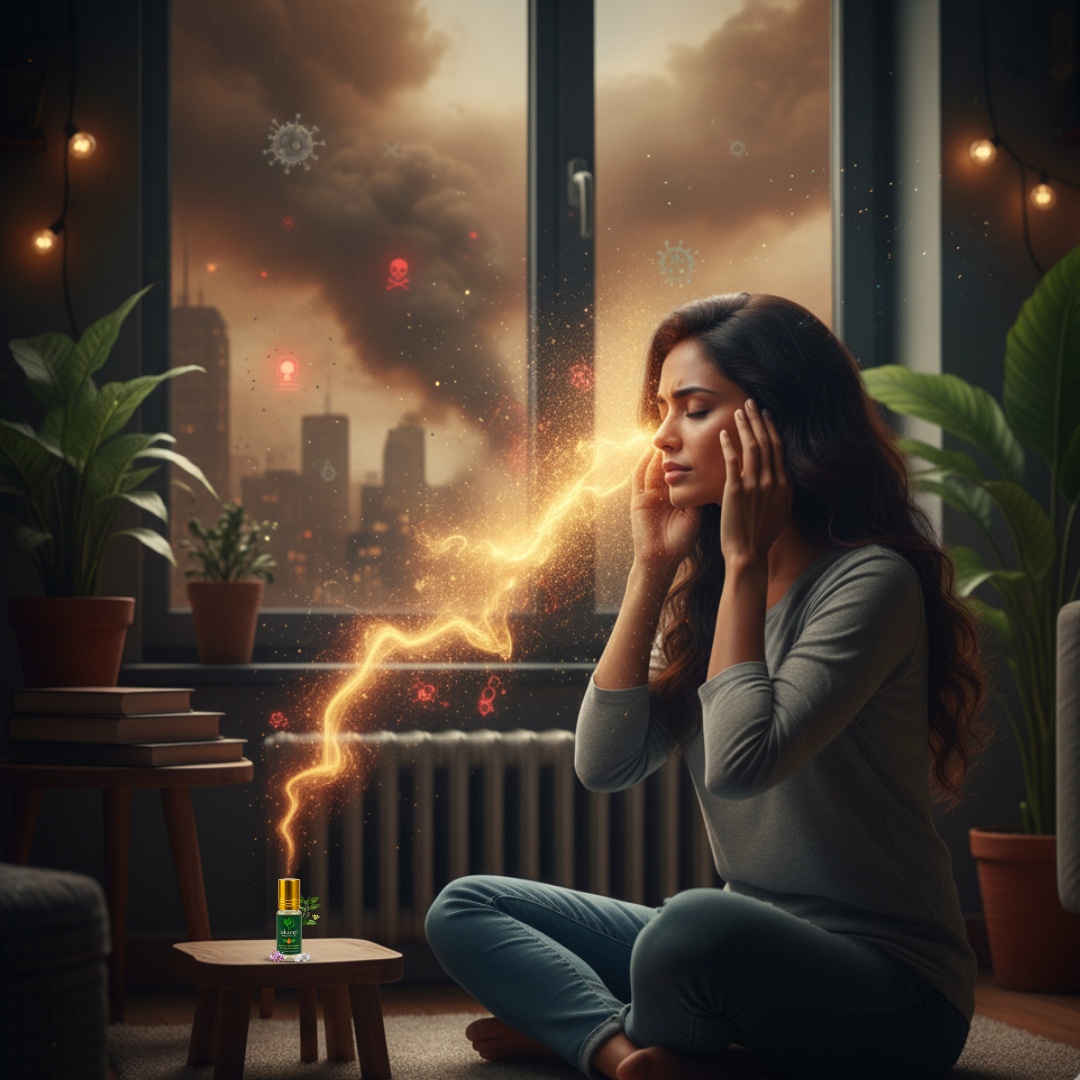 Pollution & Pain: Lokamrit Oil's Headache Shield.