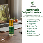 Lokamrit Roll-On for Migraine, Headache & Stress Relief – 100% Herbal Formula